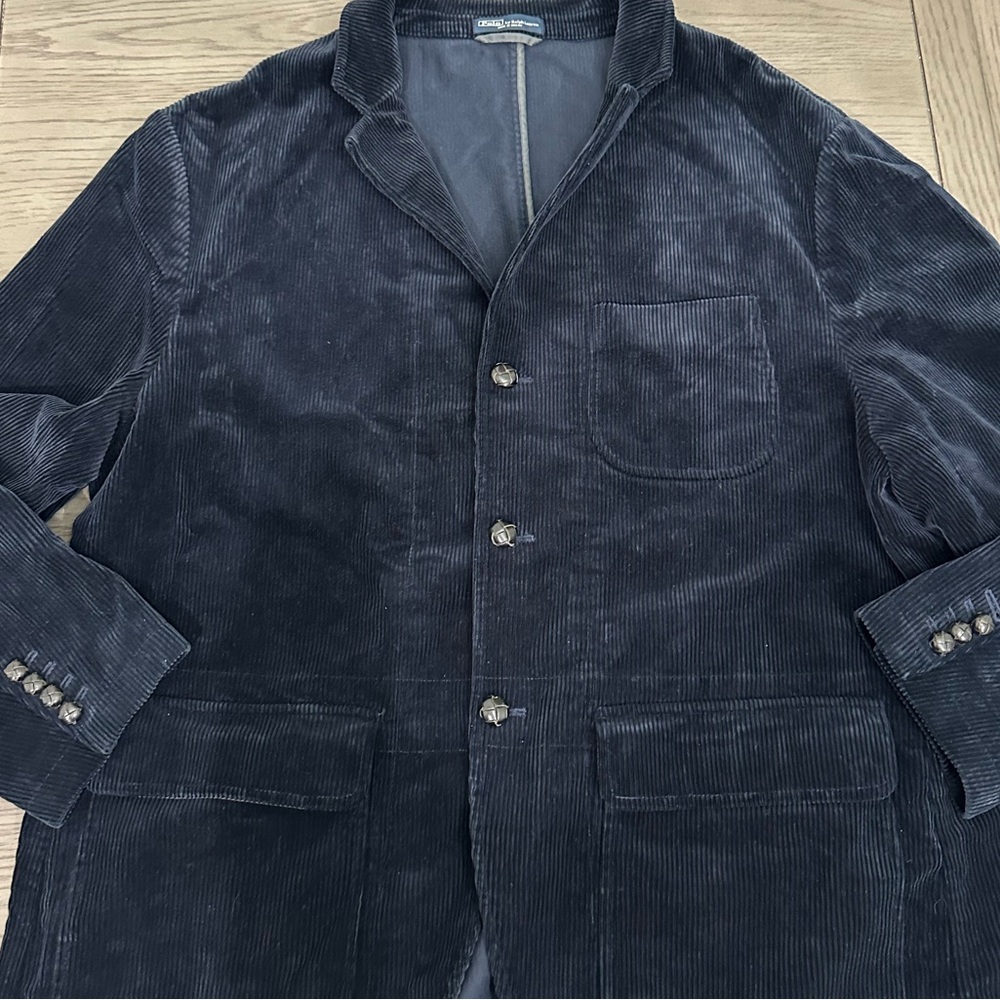 Men’s Polo Ralph Lauren Corduroy three button blazer vintage. 90s. Size 2xB Navy - Picture 3 of 15